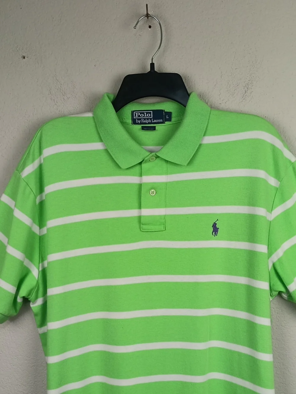 Polo by Ralph Lauren Lime Green & White Striped Polo